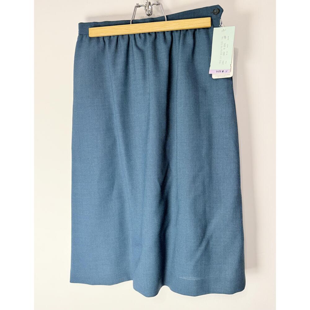 NWT 70’s EvanPicone Womens Blue KneeLength Aline Estate  Skirt size 14